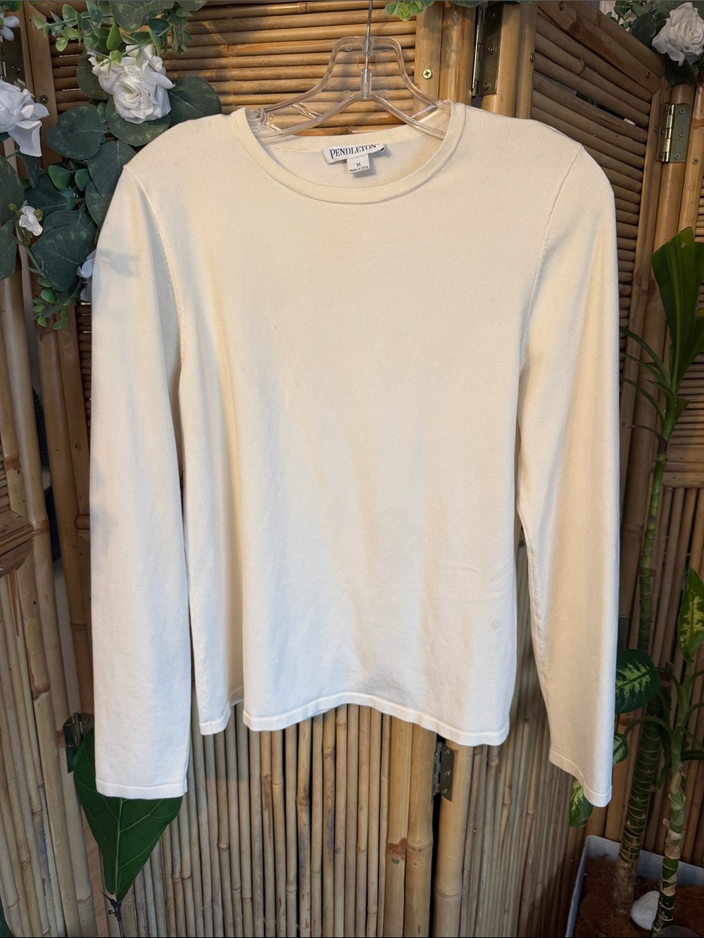 Pendleton Cream Long-Sleeve Crew Tee for Kids